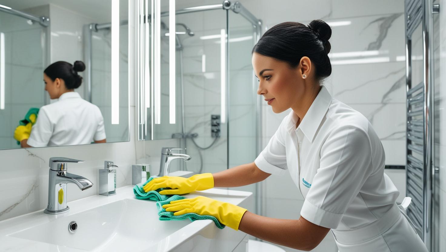 femme de menage qui nettoie salle de bain femme de menage qui nettoie salle de bain